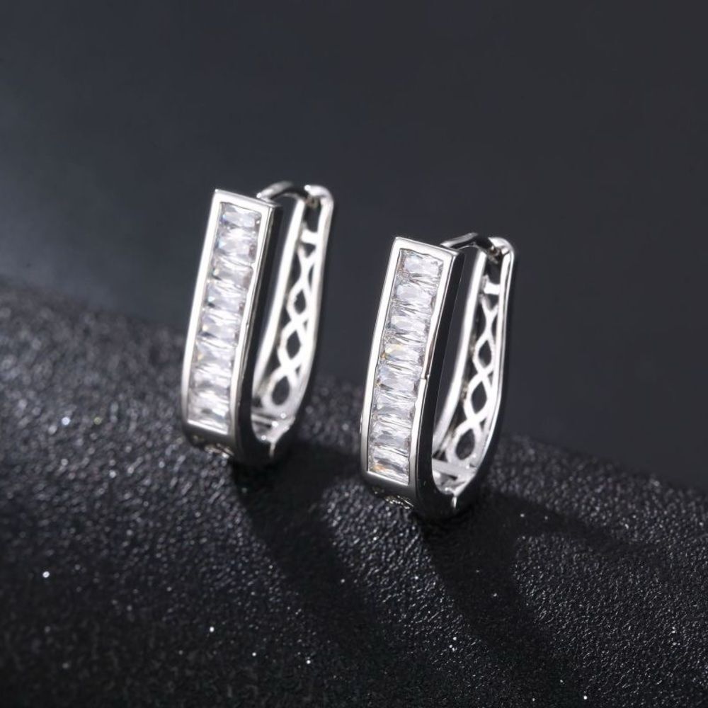 Copper Cubic Zirconia Earrings